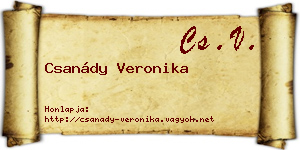 Csanády Veronika névjegykártya